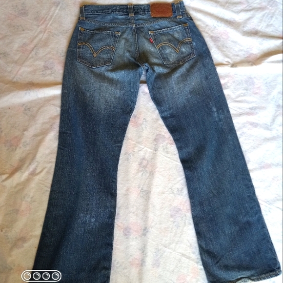 Levi's Low Boot Cut Vintage Distressed Blue Jeans - Picture 15 of 16